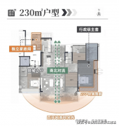 176平方米户型则通过电梯厅、转角玄关、多套房